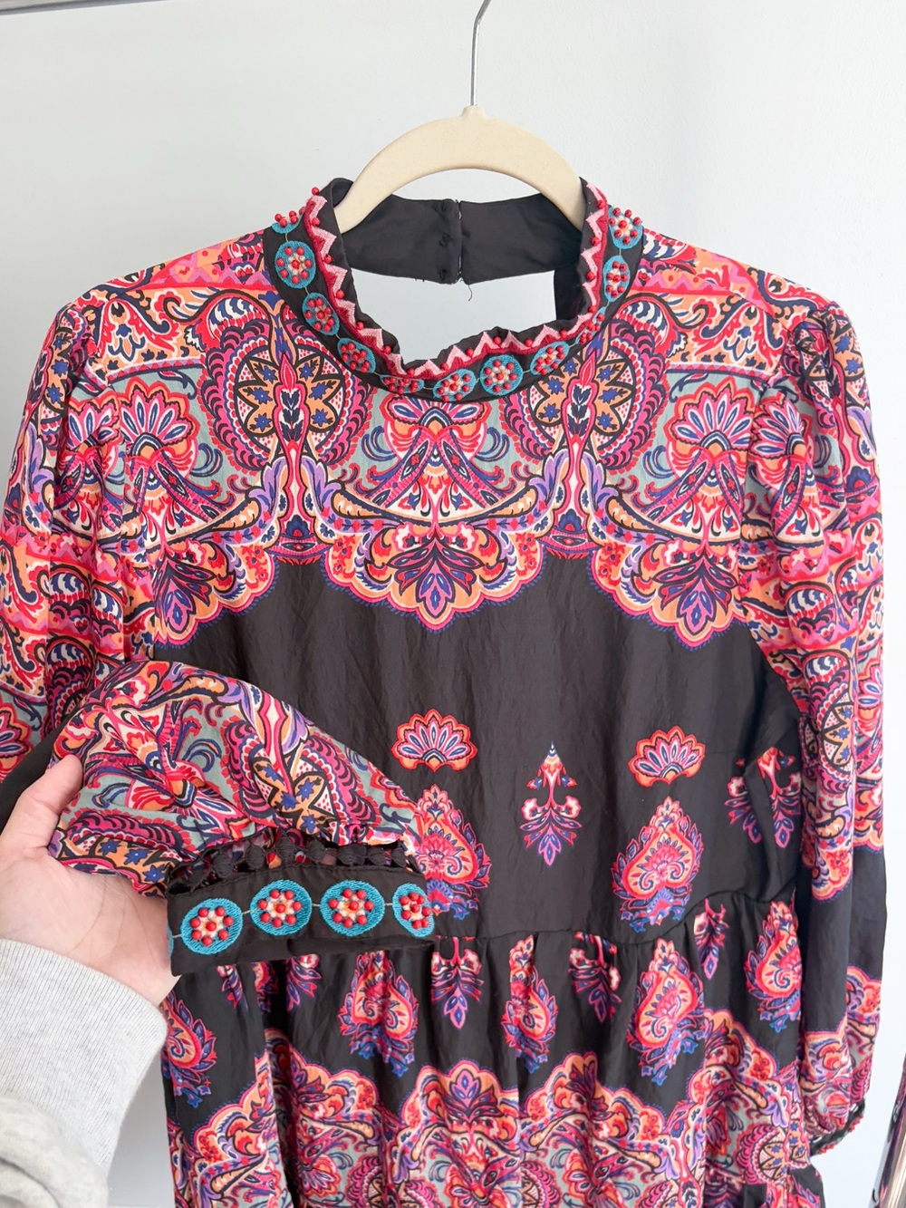 By Anthropologie Tiered Mix-Print Dress 12 - Picture 3 of 6